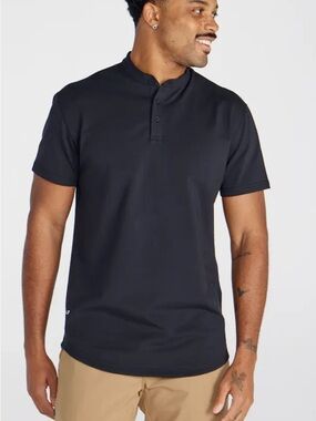 Bylt Basics Shirt Men's S black Stand Collar Short Sleeve Polo Performance